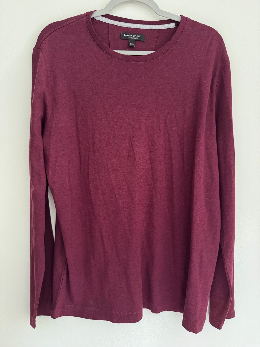BANANA REPUBLIC Luxury Touch Crew Neck Long Sleeve Shirt - Men's Size Large - Re